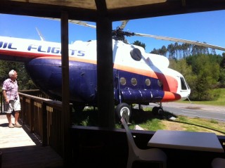 Mi-8, a real helicopter for a cafe